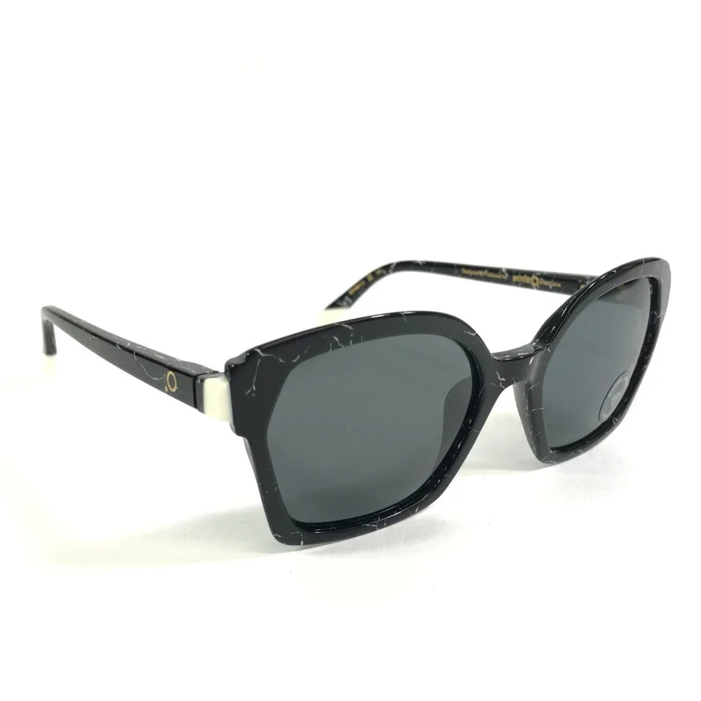 Etnia Barcelona Sunglasses JOANIC BKWH Black White Frames Gray Polarized Lenses